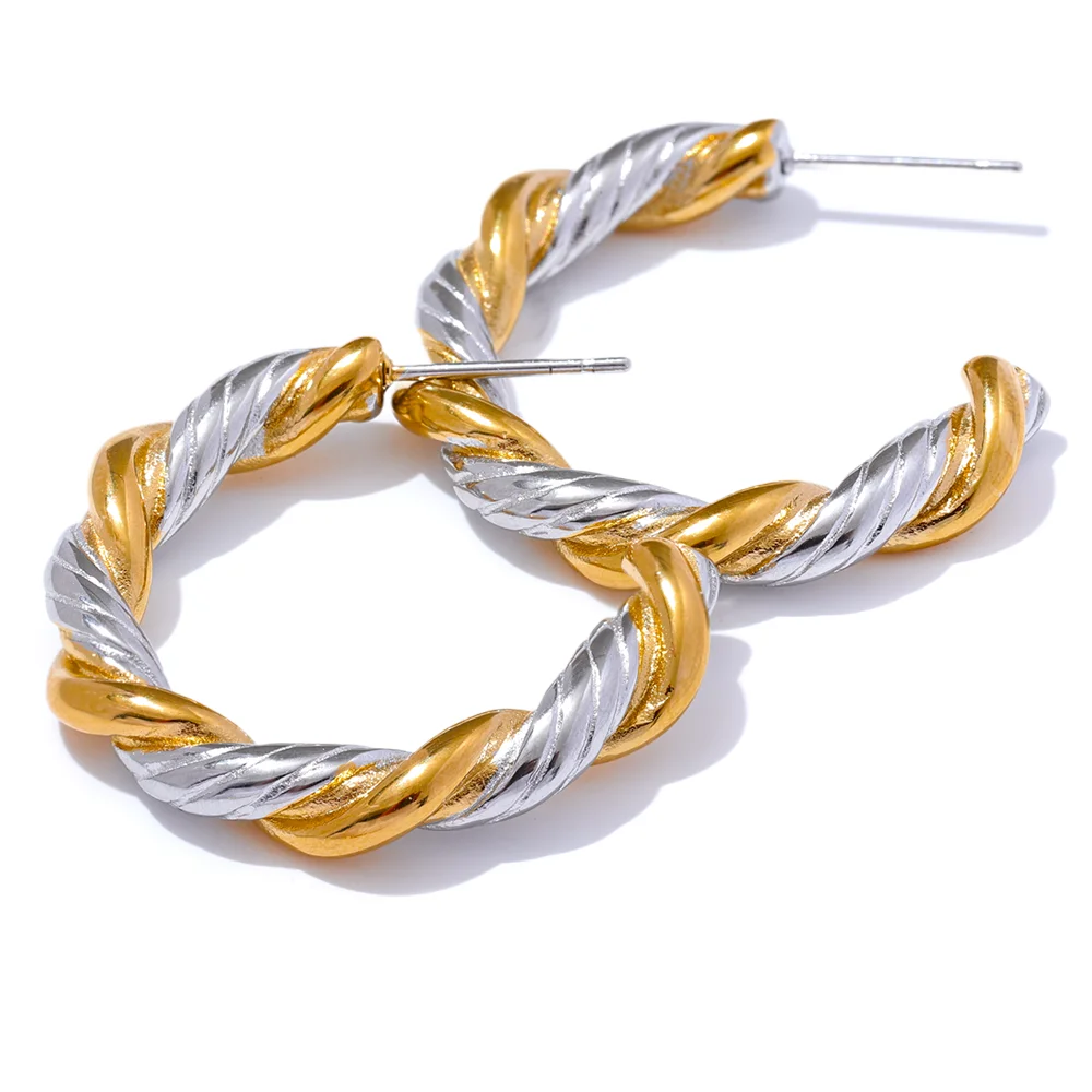 Brinco Argola Trançado Banhado em Ouro 18K