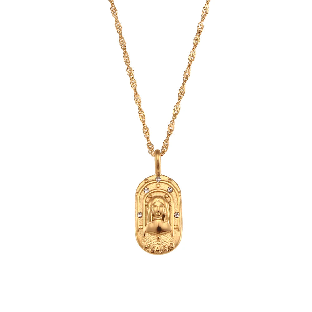 Colar Medalhas Zodíaco Signos Banhado em Ouro 18K