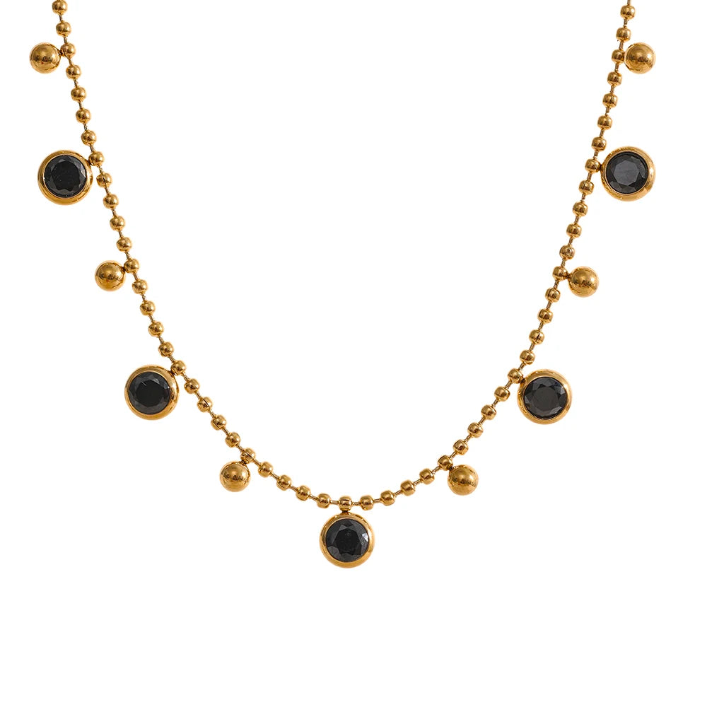 Colar Delicado Esferas Banhado em Ouro 18K