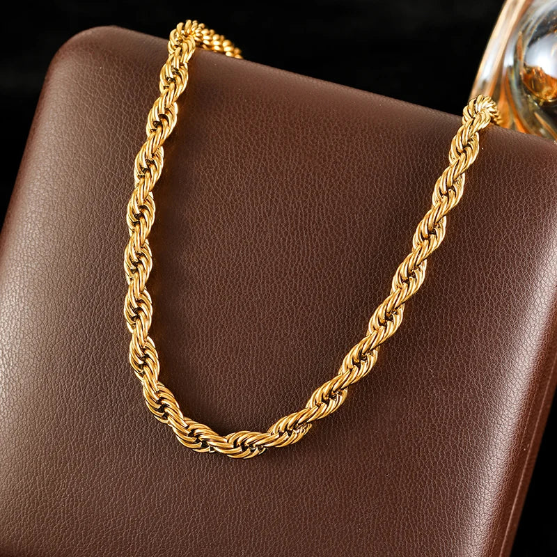 Corrente Rope Banhado em Ouro 18K