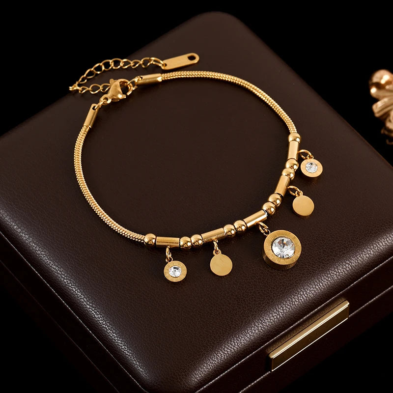 Conjunto Pingentes Zircônias Banhado em Ouro 18K
