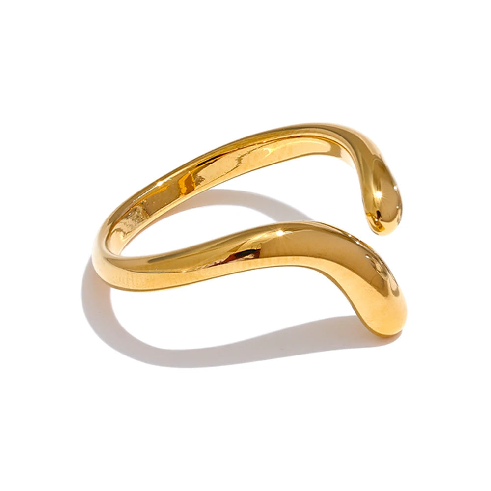 Anel Minimalista Regulável Banhado em Ouro 18K