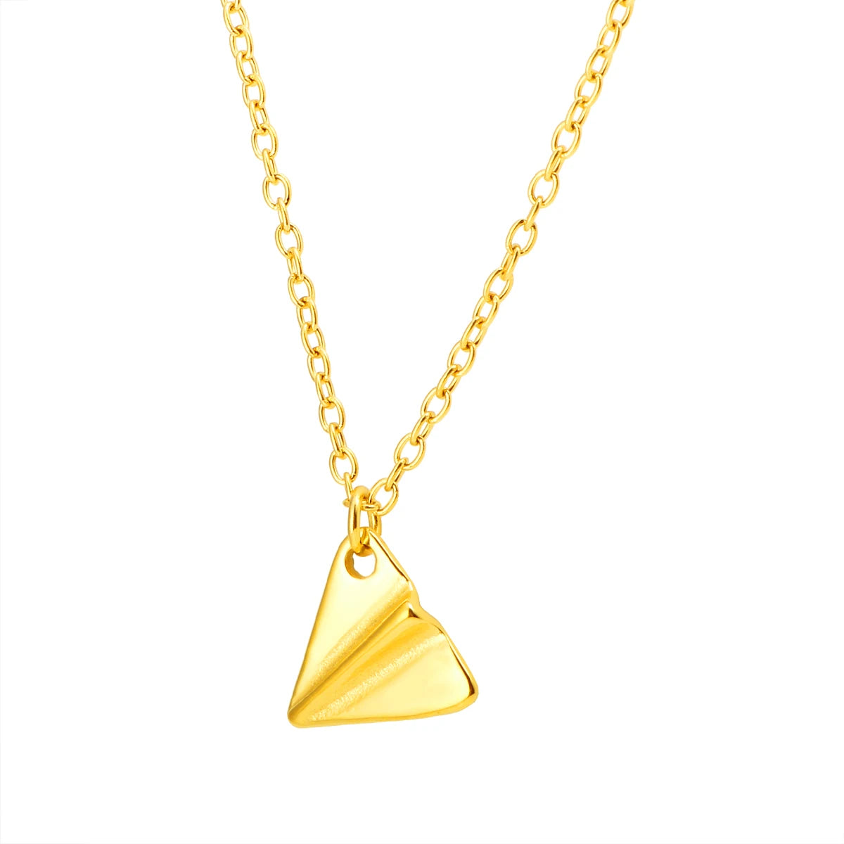 Colar Avião de Papel Banhado em Ouro 18K