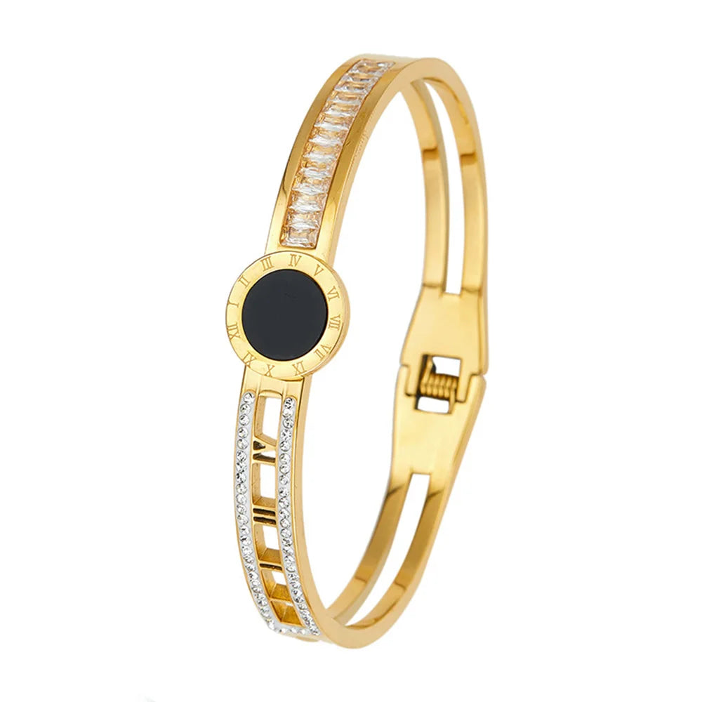 Bracelete Algarismo Romano Banhado em Ouro 18K