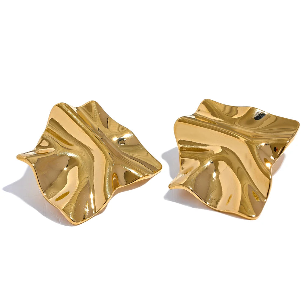 Brinco Geométrico Banhado em Ouro 18K