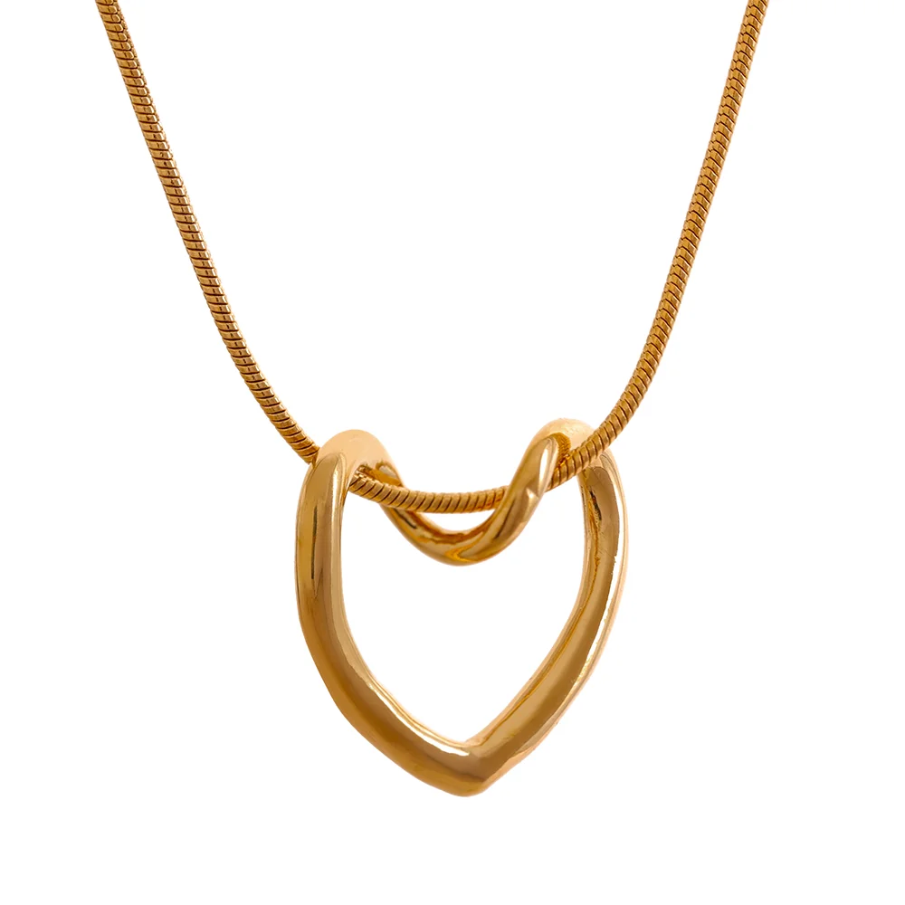 Colar Pingente Coração Banhado em Ouro 18K