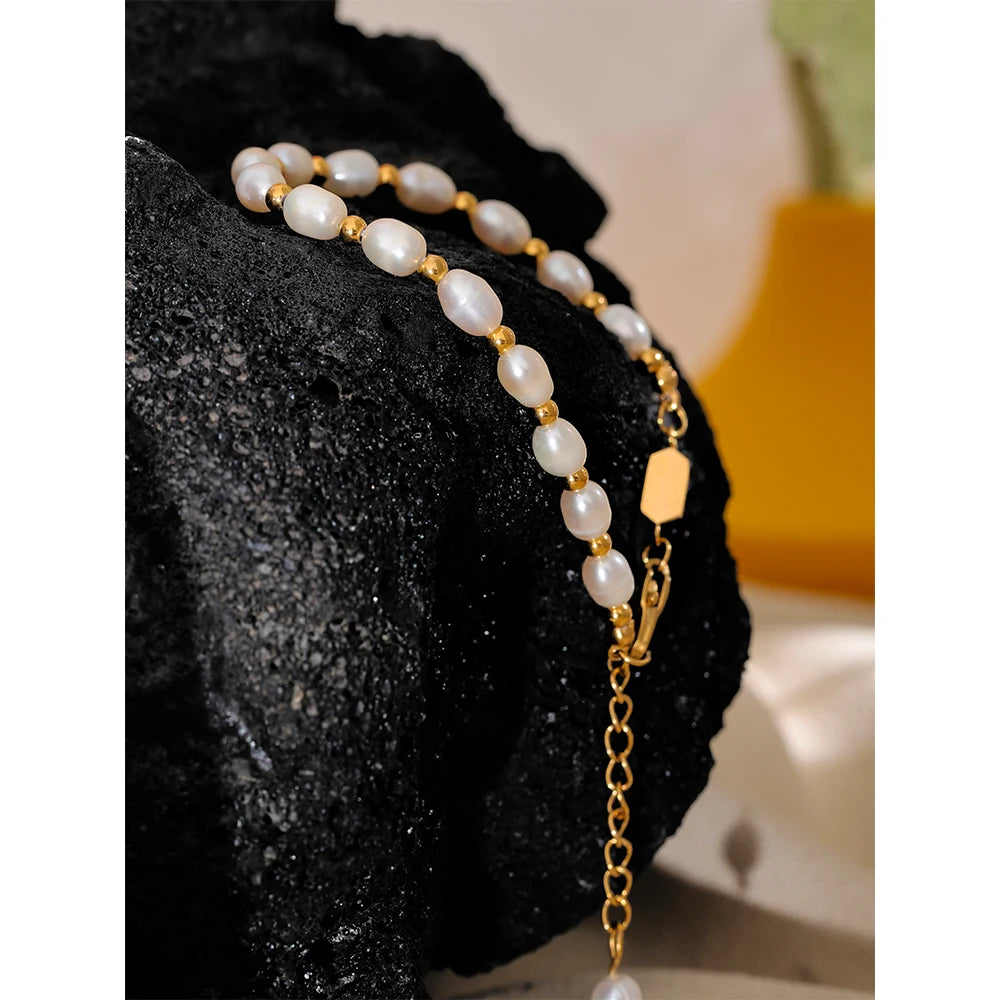 Pulseira Luna Perolada Banhado em Ouro 18K