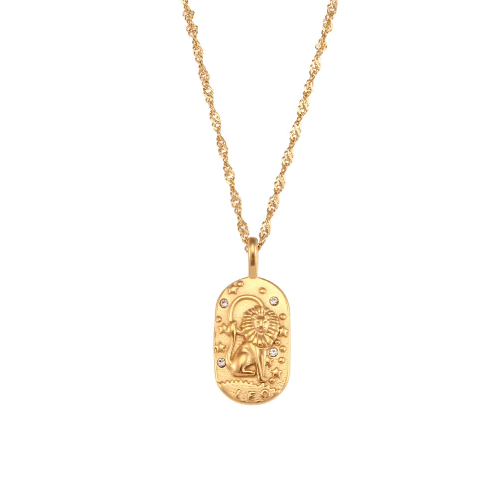 Colar Medalhas Zodíaco Signos Banhado em Ouro 18K