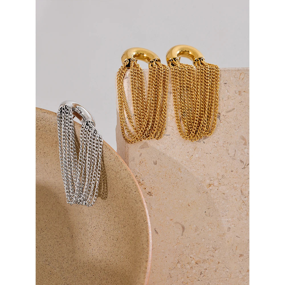 Brinco Lux Correntes Banhado em Ouro 18K