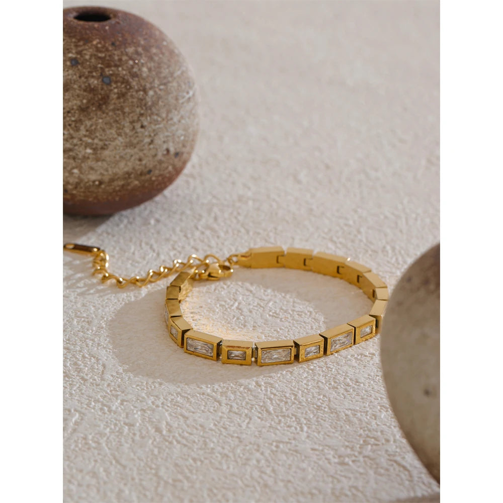 Pulseira Cubic Banhado em Ouro 18K
