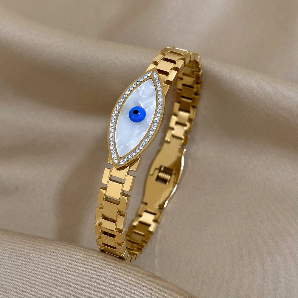Bracelete Olho Grego Banhado em Ouro 18K