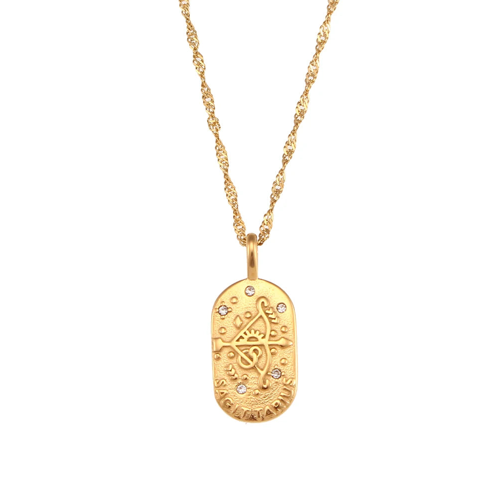 Colar Medalhas Zodíaco Signos Banhado em Ouro 18K