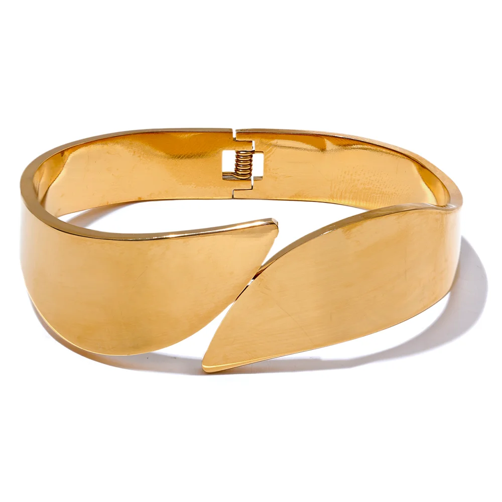 Bracelete Folha Banhado em Ouro 18K