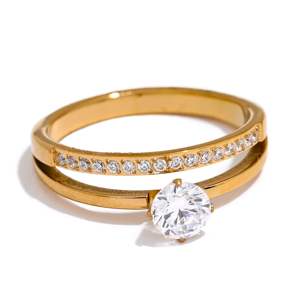 Anel Eternelle Zircônias Banhado em Ouro 18K