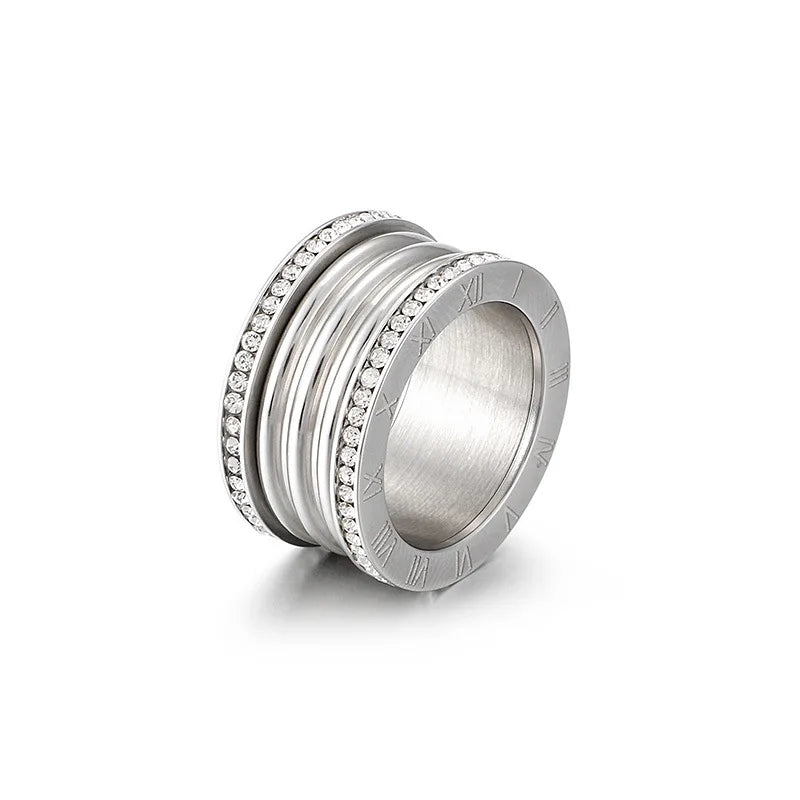 Anel Algarismo Romano Elegance Banhado em Ouro 18K