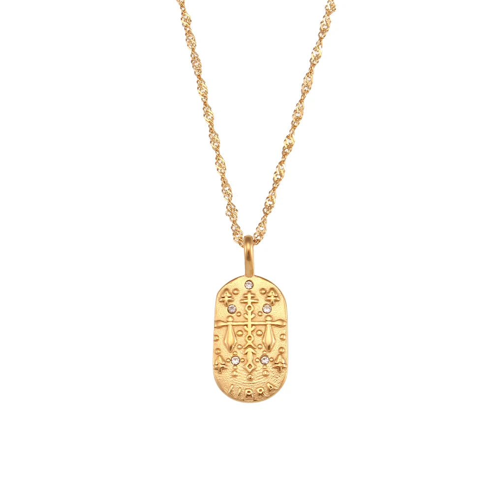 Colar Medalhas Zodíaco Signos Banhado em Ouro 18K