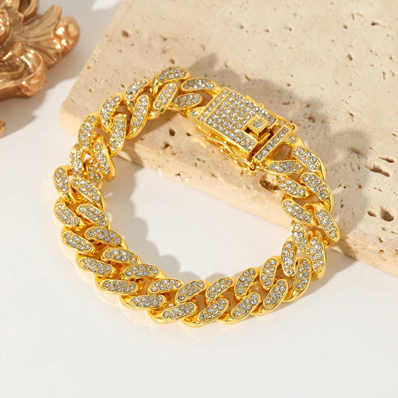 Pulseira Cubana Banhado em Ouro 18K