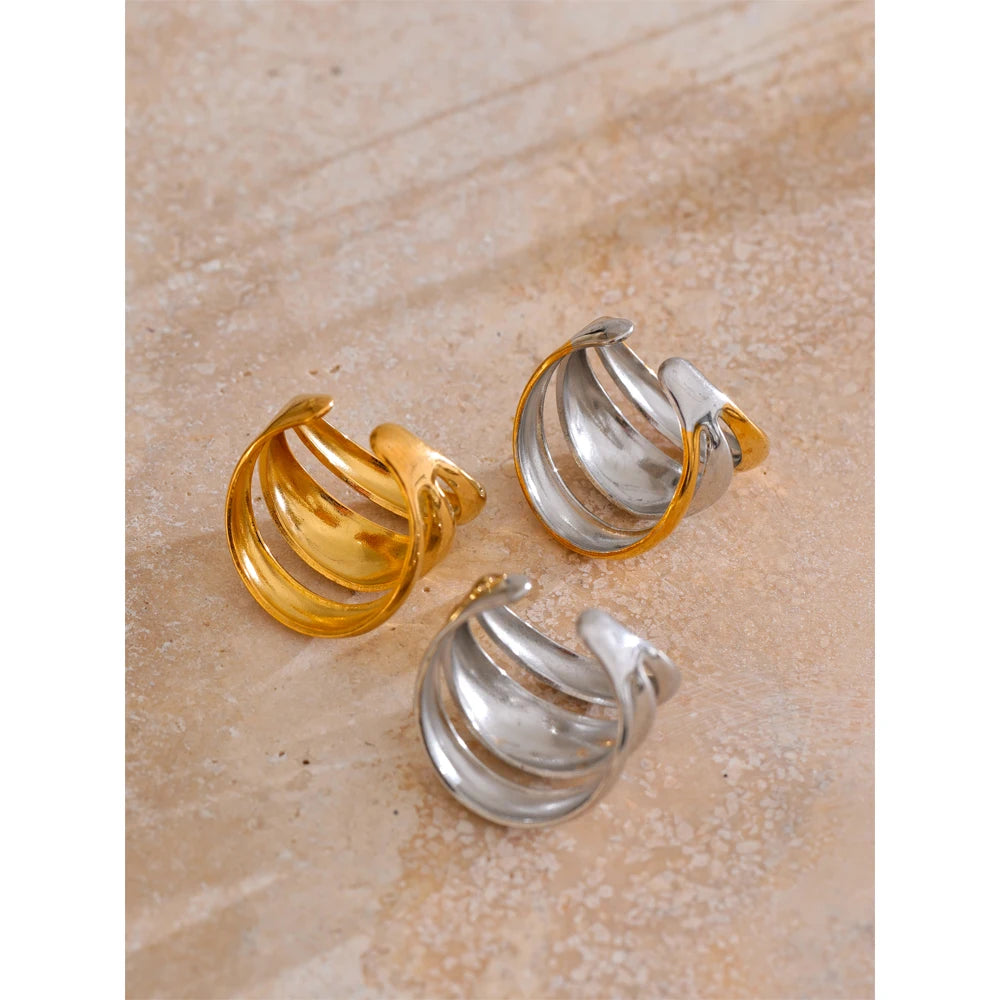 Anel Aura Regulável Banhado em Ouro 18K
