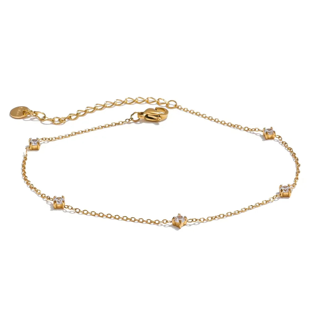 Colar Zircônias Banhado em Ouro 18K