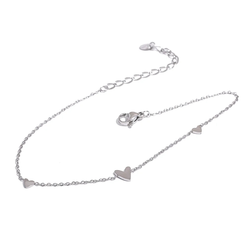 Tornozeleira Hearts Banhado em Ouro 18K